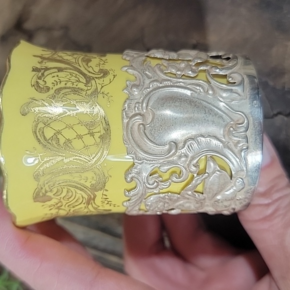 Rare Antique Aynsley China Demitasse In Sterling Silver Holder - Picture 5 of 13